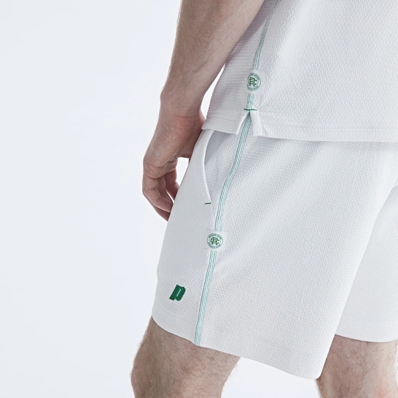 PRINCE VS REIGNING CHAMP WHITE GREEN DRAWSTRING SHORTS - Picture 3 of 10